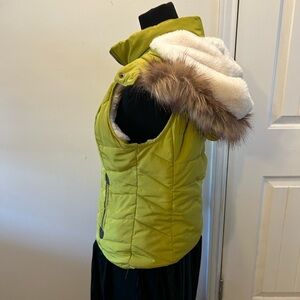 green tea Faux Fur Vest Small Y2K